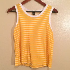 Rue21 Yellow & White Stripe Tank Top